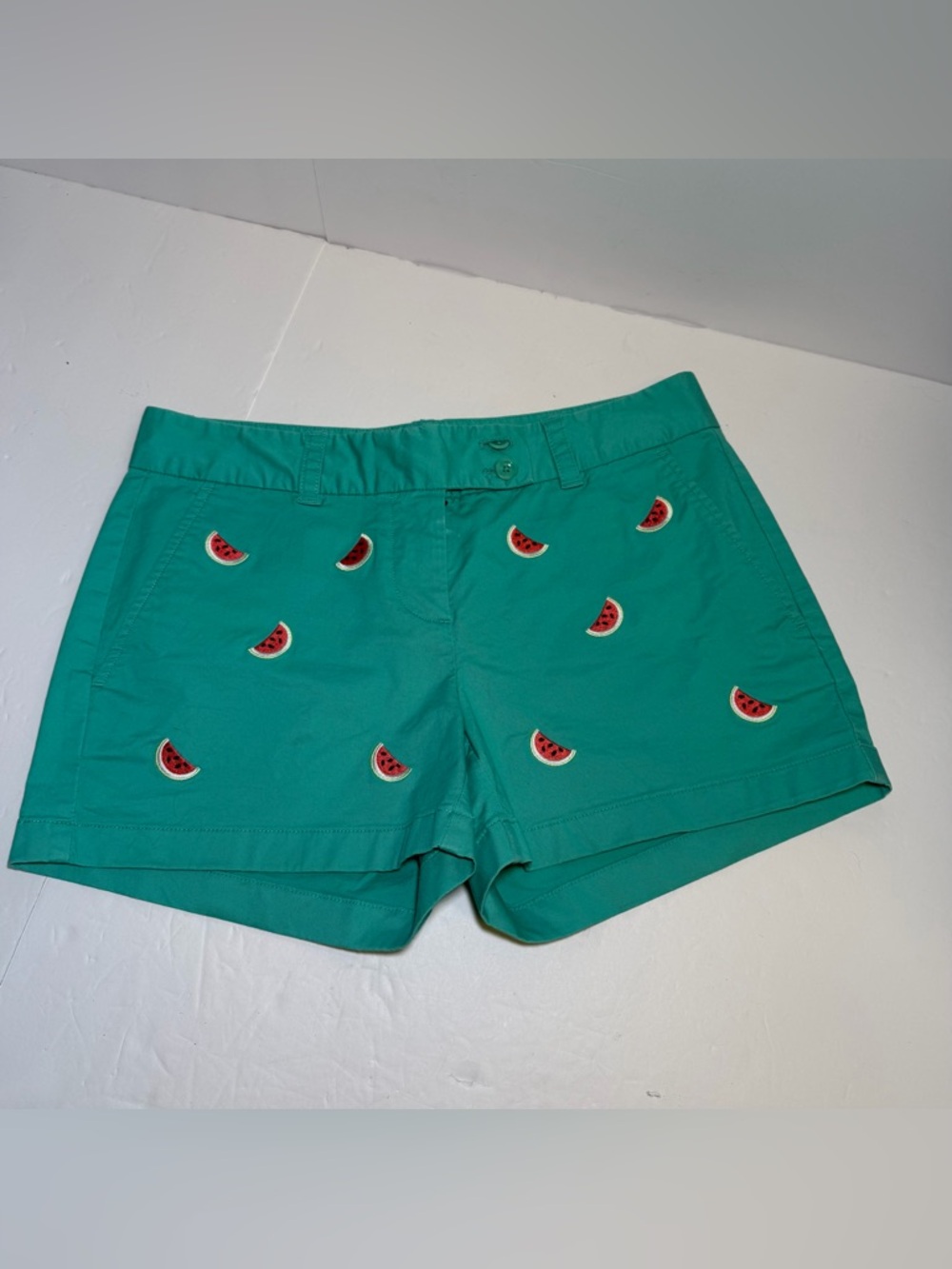 Vineyard‎ Vines Teal chino Shorts Watermelon design Size 2 preppy